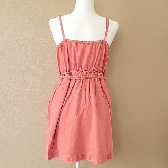 Splendid Pink Linen Blend Frayed Hem Mini Sundress Beach Boho Girly - Size Large - Picture 6 of 10